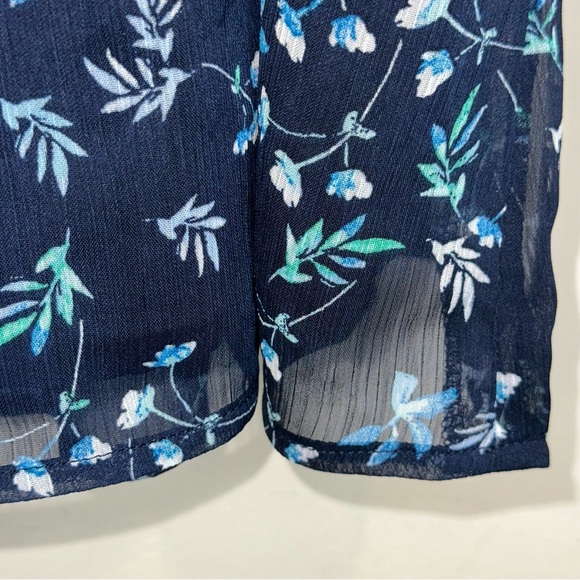 Banana Republic Factory Women's Size 14 Blue Floral Mini Skirt Lined Zipper Y2K - Picture 3 of 13
